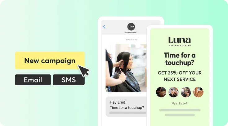 Luna Wellness Center SMS and email campaign