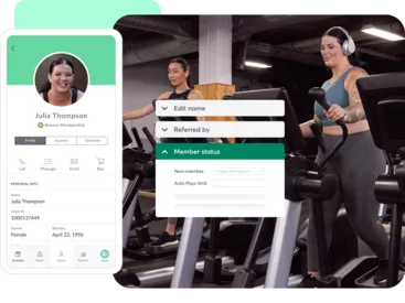 A collage showing Mindbody client tools