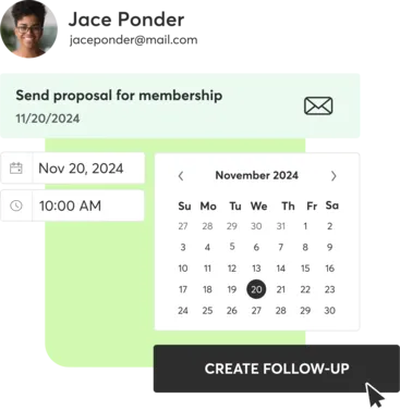 A screenshot showing the lead management capabilities of Mindbody software.