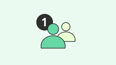 An icon representing step 1 of a process