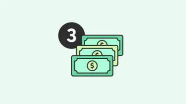 An icon representing step 3 of a process