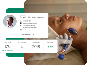 A collage showing client tools for day spas