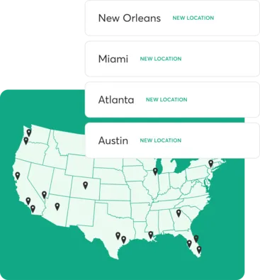 A collage showing Mindbody location management