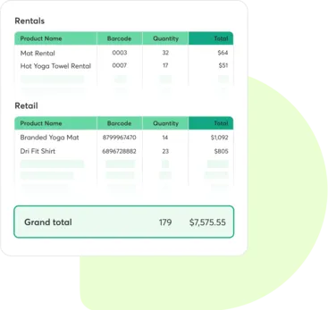 A collage showing Mindbody payments features