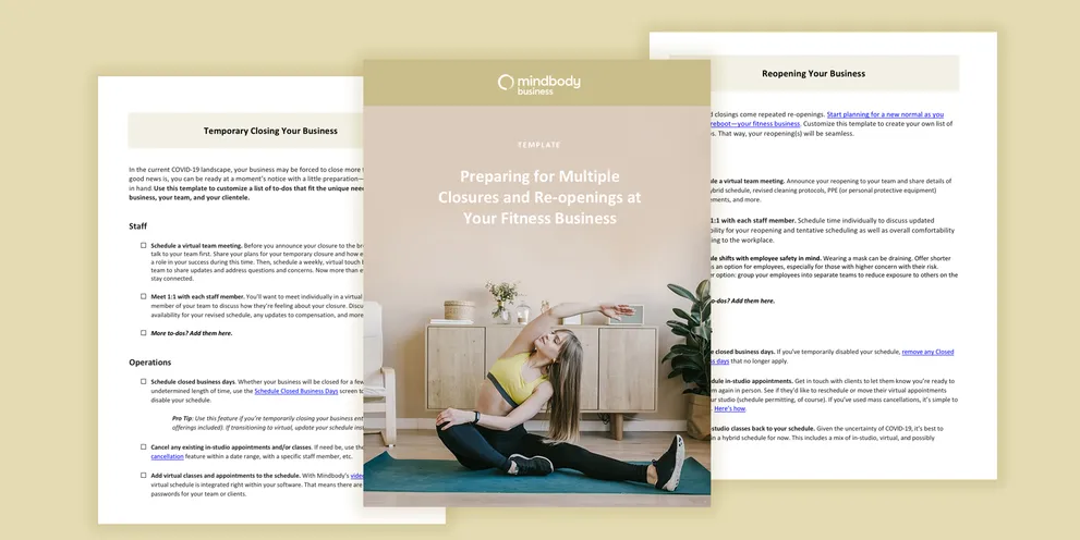 Preparing for multiple closures and reopenings template