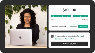 A collage demonstrating how easy it is to get a loan from Mindbody Capital