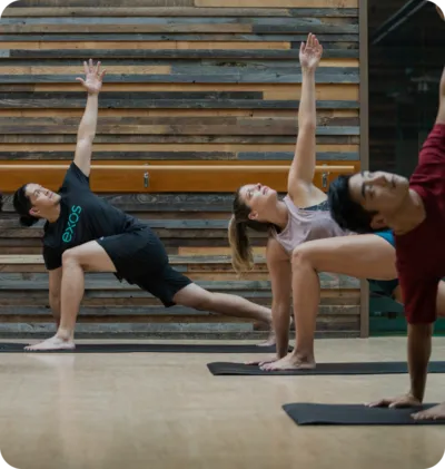 People performing yoga