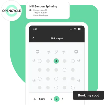 A collage showing Mindbody Pick-a-Spot